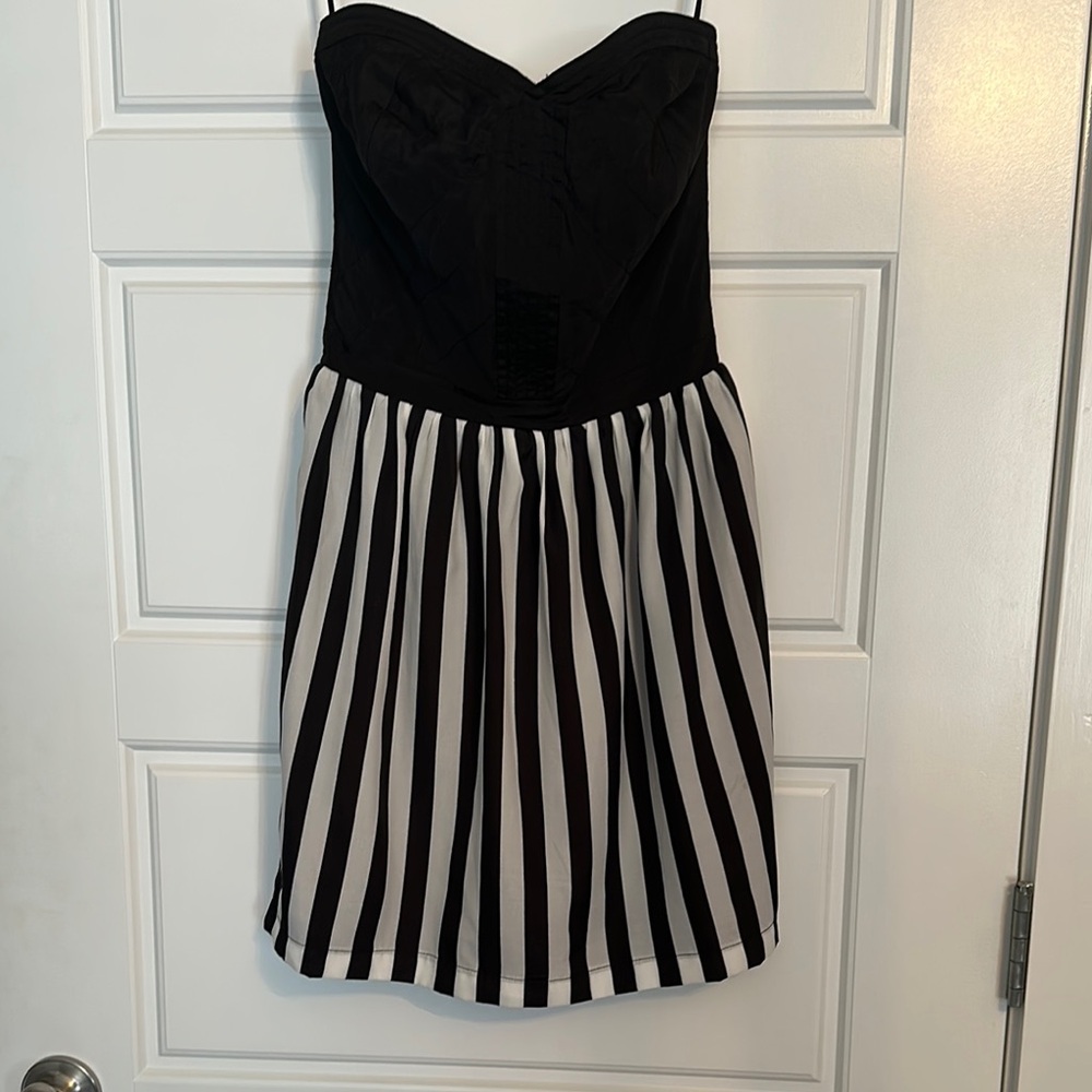 Sugarlips Black and White Fit and Flare Dress